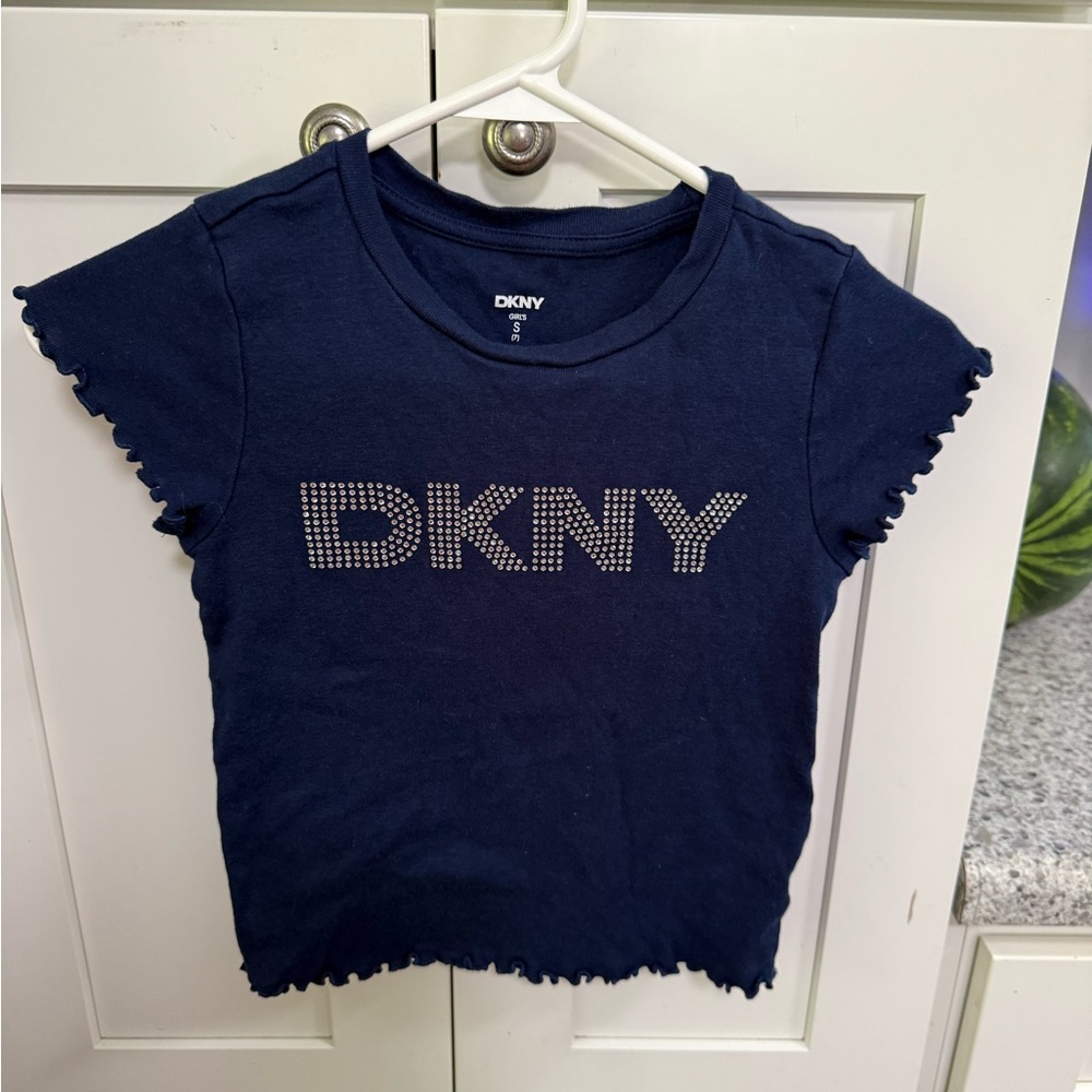 DKNY Navy Short Sleeve Tee with Stud Logo